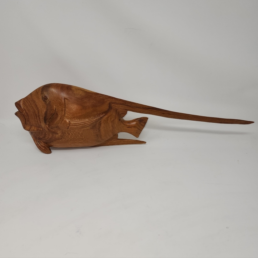 Vintage Carved‎ Wood Fish Sculpture Large Nautical Coastal Decor